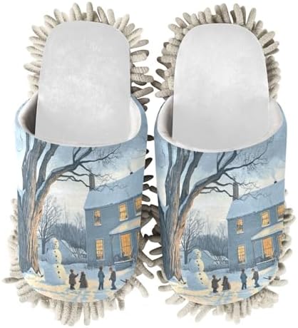 RunningBear White Christmas Snowman Mop Slippers