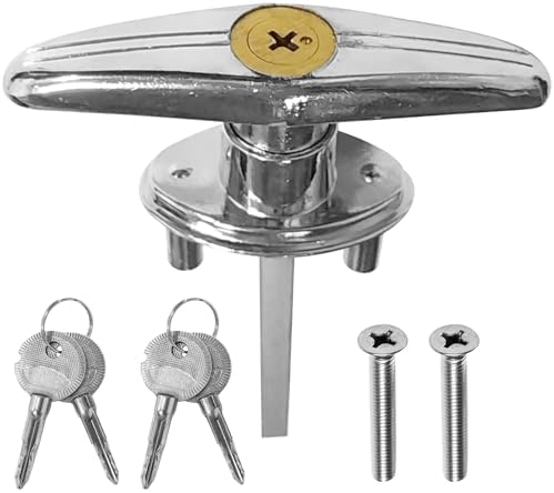 Garage Door Lock T Handle with 4 Keys Replacement Kit