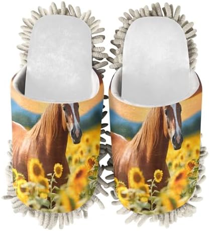 RunningBear White Horse Mop Slippers Cleaning Footwear