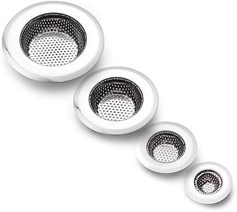 4 Pack Heavy Duty Stainless Steel Drain Strainers