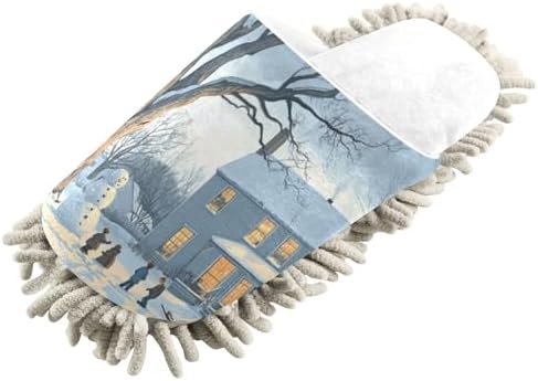 RunningBear White Christmas Snowman Mop Slippers