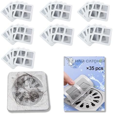 35 pcs Disposable Shower Drain Hair Catcher with Waterproof Glue
