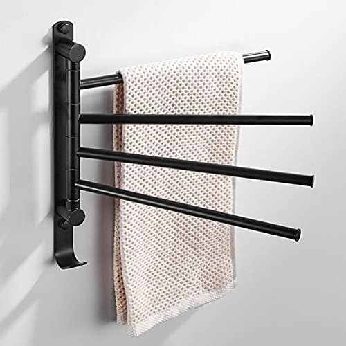 Brushed Gold Towel Bar Swivel Hanger 4 Bars Black Bathroom Towel Rail