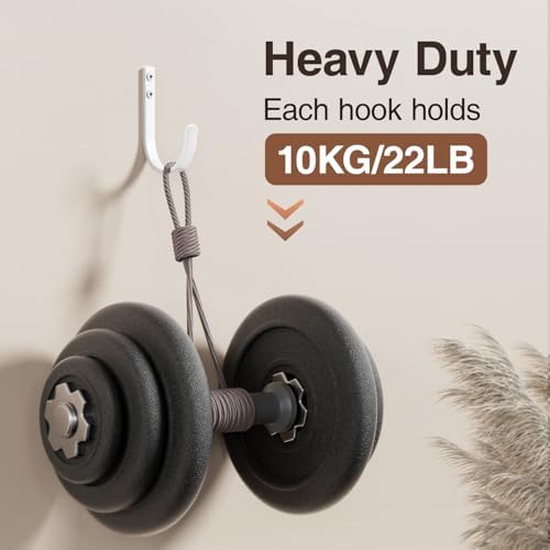 Wall Hooks for Towel and Coat - 5 Pack 22LB Metal Hanger
