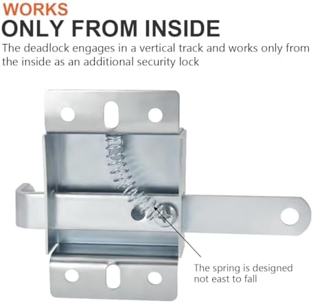 Garage Door Side Lock Inside Deadlock 2-Pack