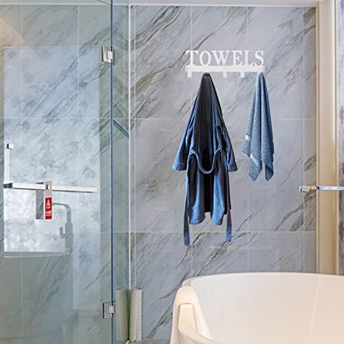 Kuhome Towel Hooks White Metal Wall Mount