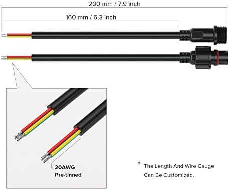 BTF-LIGHTING 4 Pin IP65 Connector with 20AWG Wire