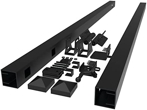5-Ft 3 Rail Aluminum Fence Adjustable Gate Kit Black