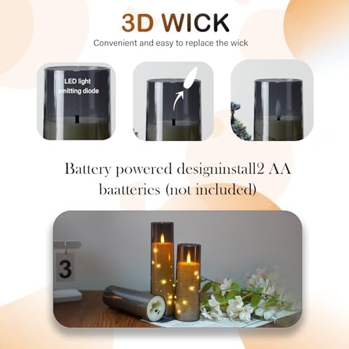 kakoya Flameless LED Candles with Timer 9pcs Grey