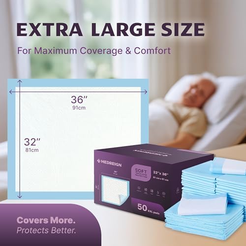 50-Pack Ultra Absorbent Underpads 32x36 Incontinence Pads