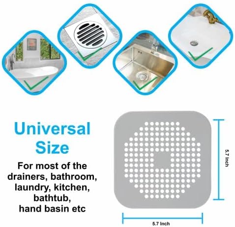 ZAYNYX 2 Pack Shower Hair Catcher with 4 Suction Cups