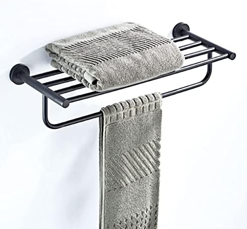 ANNBKA 50cm Black Brass Wall-Mounted Towel Rack 1