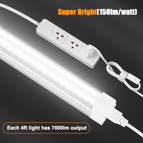 ONLYLUX 4FT LED Shop Light 50W 7500LM Linkable Light Fixture