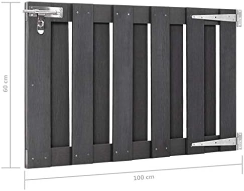 vidaXL WPC Gray Garden Gate Hardware