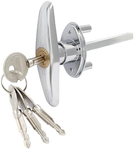 Bonsicoky Garage Door T-Handle Lock with 4 Keys Silver 1