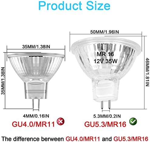 MR16 Halogen Bulb 35W Dimmable 12V Spotlight 6 Pack Warm White