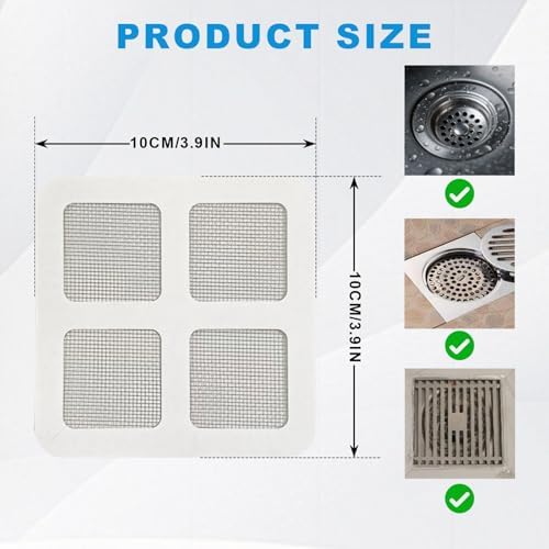 50Pcs Disposable Hair Catcher for Shower Drain Bathroom Kitchen Use