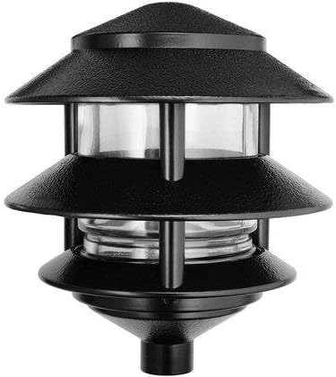 RAB LL322B 3 Tier Incandescent Lawn Light Black Pack of 2