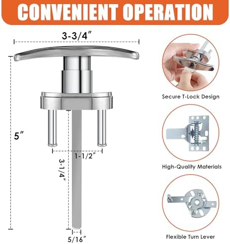 Universal Garage Door Lock Kit with Keyed Handle and Spring Latch