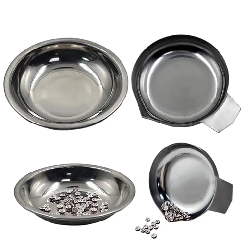 2 Pieces Stainless Steel Small Weighing Trays for Digital Scales