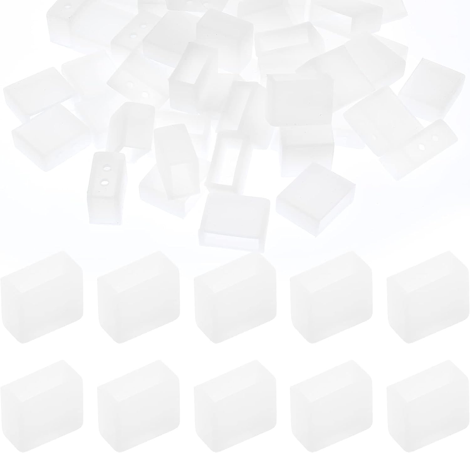 Cionyce 50 PCS LED Strip End Cap Cover 2 Holes 12mm
