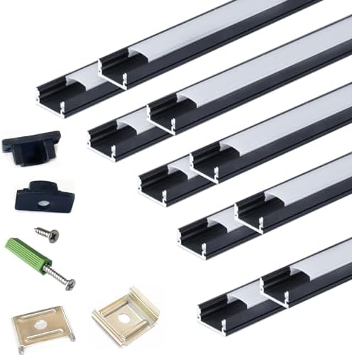 LED Strip Black U Channel Diffuser 10 Pack 656FT