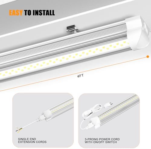ONLYLUX 4FT LED Shop Light 50W 7500LM Linkable Light Fixture