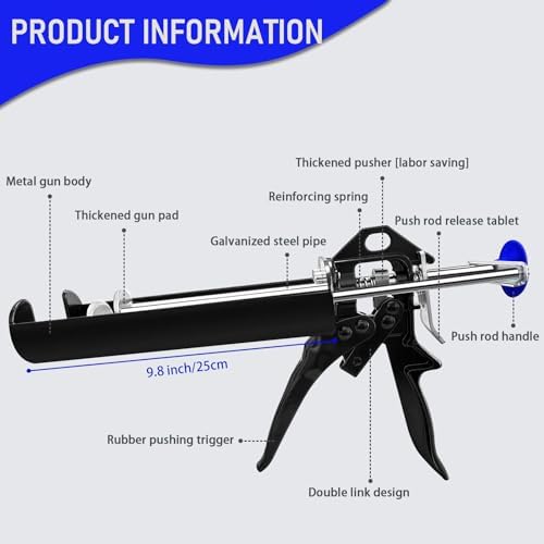 Dual Cartridge Epoxy Gun 600 mL 281 Thrust Ratio