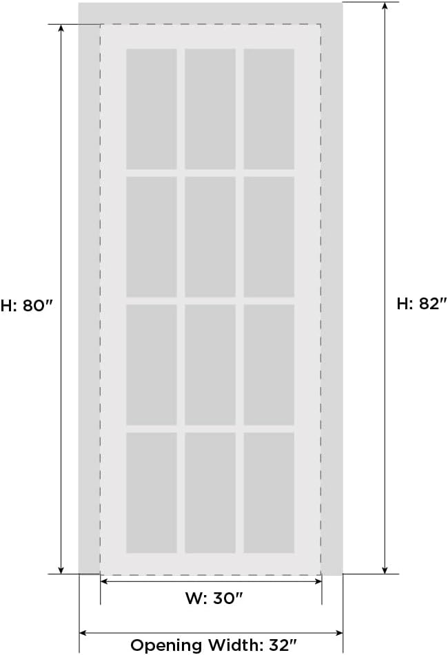 SARTODOORS Pantry Door 30x80 Matte White with Frosted Glass