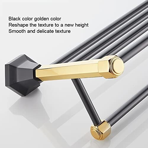 ANNBKA Luxury Black Gold Bathroom Towel Rack Set