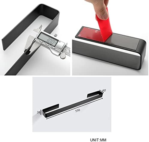ANNBKA Aluminum Towel Bar Black Towel Holder No Drill Wall Mount