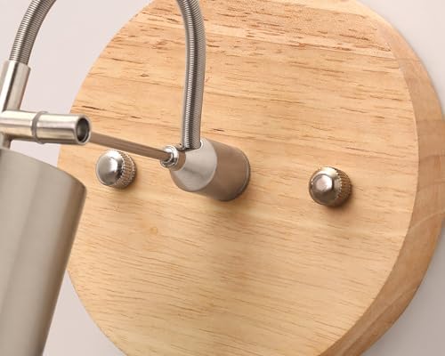 2 Pack Adjustable Ceiling Spotlights with Wooden Base 1
