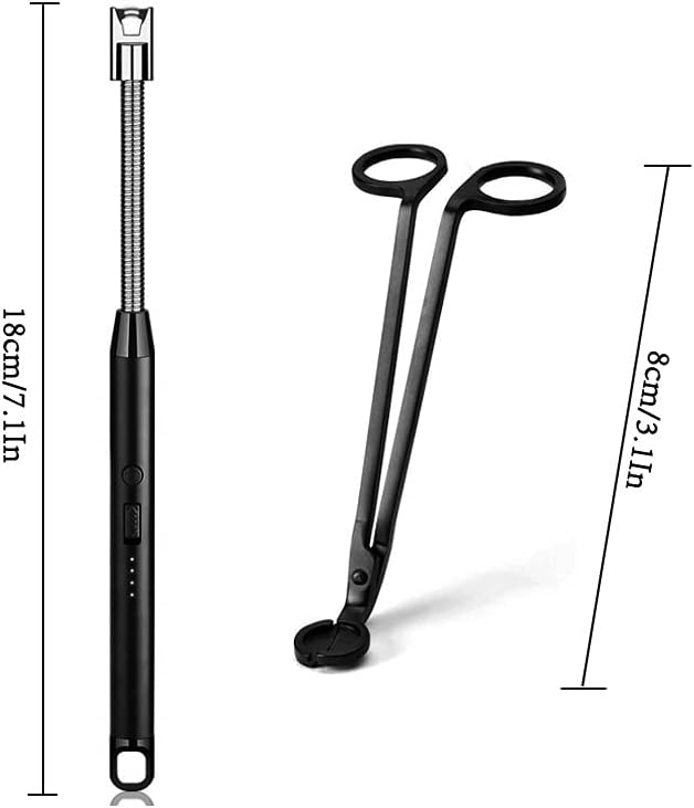 Vidisan Rechargeable Candle Lighter and Wick Trimmer Set - Black
