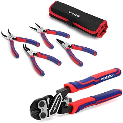 WORKPRO 4-Piece Snap Ring Pliers Set and 8 Mini Bolt Cutter
