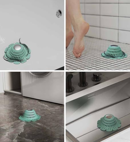TAPPOP Shower Hair Catcher 2 Pack Heavy Duty Silicone Drain Cover
