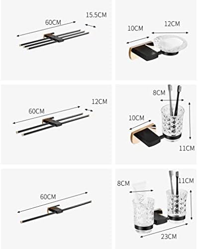 Black Gold All-Copper Towel Rack Set for Bathroom