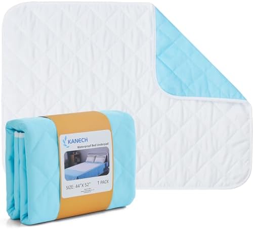 KANECH 44x52 Waterproof Reusable Bed Pads for Kids Adults Elderly Pets
