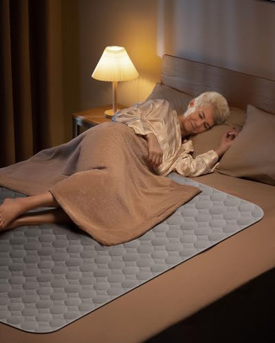 Brosive Reusable Bed Pads 36 x 72 2 Pack Grey