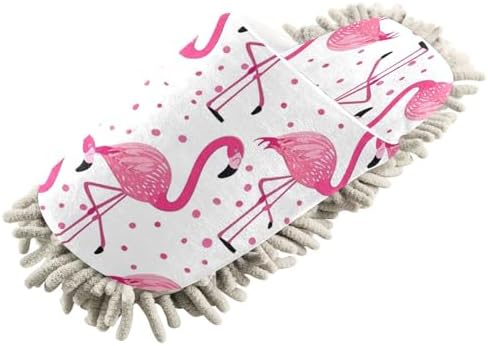 Zhirexin Flamingo Microfiber Mop Slippers for Men Women 1