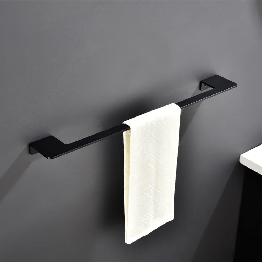 ANNBKA Aluminum Towel Bar Black Wall Mounted Towel Holder for Bathroom Kitchen
