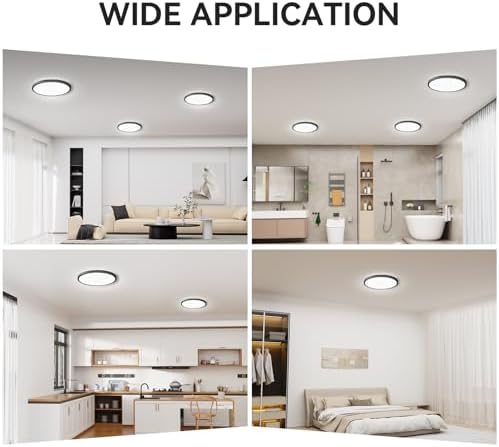 Super Bright 3200LM LED Flush Mount Light 8 Pack Black