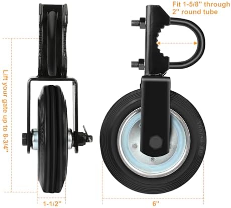 MOFEEZ Gate Wheel Set of 2 for Metal Swing Gates