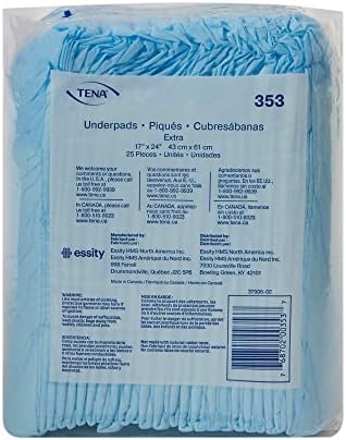 TENA Extra Disposable Underpad 17x24 25 Count