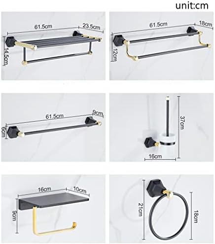 ANNBKA Luxury Black Gold Bathroom Towel Rack Set