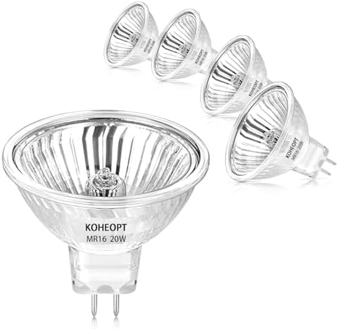 KOHEOPT MR16 20W Halogen Bulbs 4 Pack 12V Durable GU53 Base