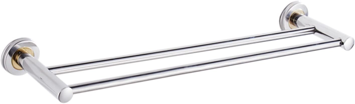 TiStm Wall Mounted Double Towel Rack in Silver
