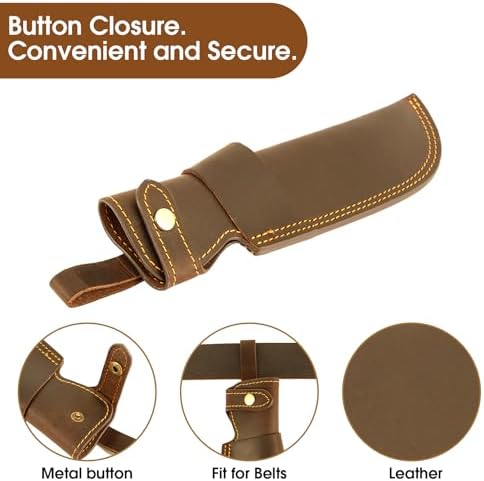 Premium Leather Knife Sheath 51 Inch Belt EDC Holster