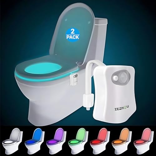 ZEZHOU Toilet Night Light 2 Pack Motion Sensor LED 1