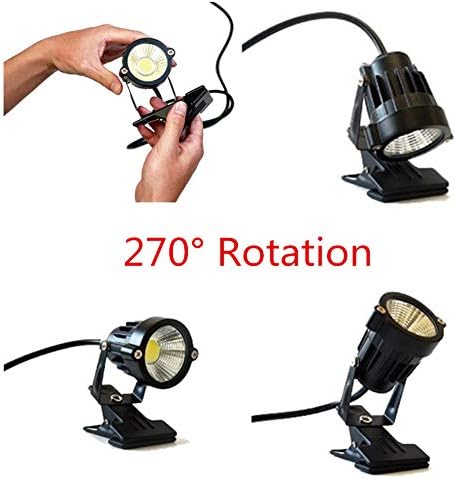 WeFoonLo 1pcs 5W LED Clip Light Outdoor Water Resistant Spotlight Lamp