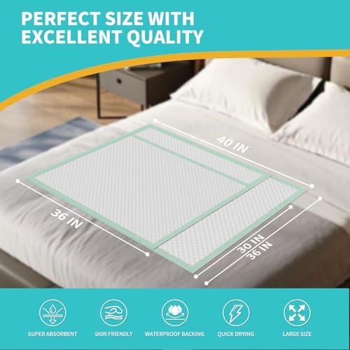 MILDPLUS Extra Large Disposable Bed Pads 40X36